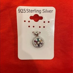 Sterling silver 925 pendant with multicolored stones.